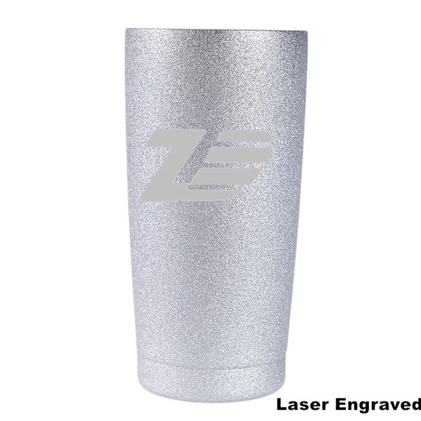 20 oz Glitter Coated Stainless Steel Insulated Wine Tumbler