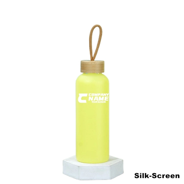 20 oz Sublimation Glass Water Bottles with Bamboo Lid