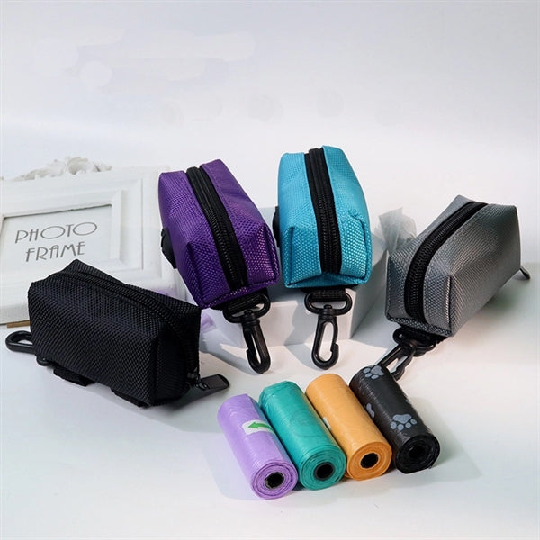 Portable Dog Poop Bag Holder with Hook for Leash