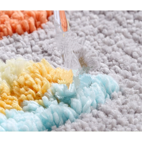 Colorful cartoon flocking bathroom mat