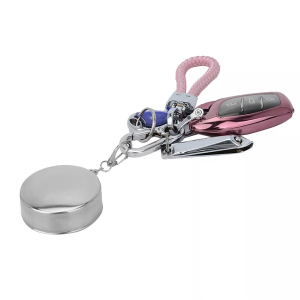 Stainless Steel Folding Cup Keychain - 5 Oz