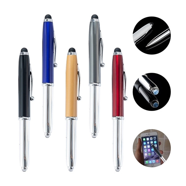 3-in-1 Multi-Tasker Stylus Pen with LED Light