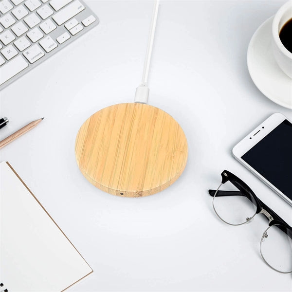 Bamboo 5W Wireless Charger With Dual Usb Ports