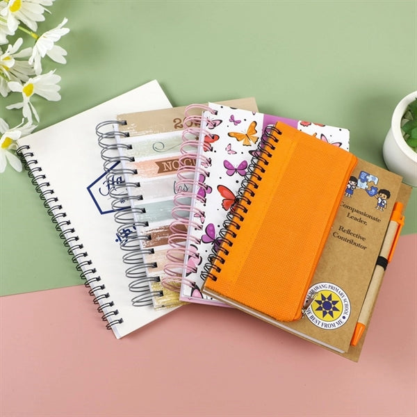 Sprial Notebook with Pen and Pencil Case
