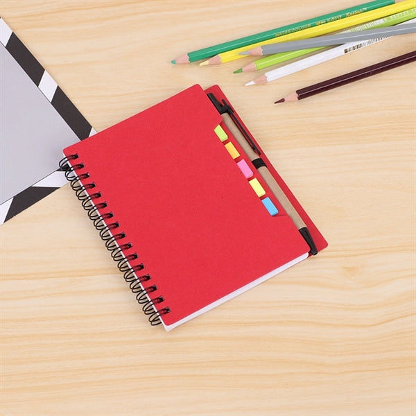 Sprial Notebook with Pen and Sticky Flags