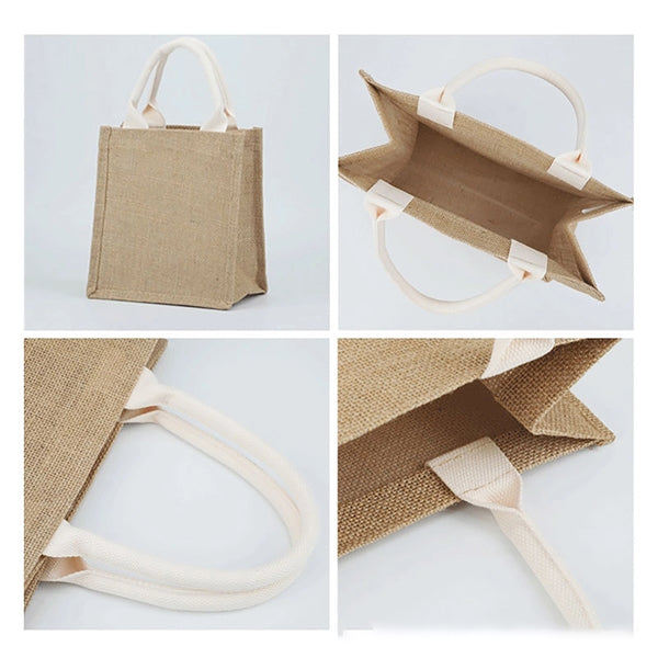 Burlap Jute Canvas Gift Favors Bag with handles