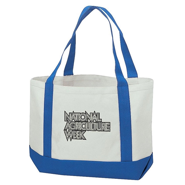Cotton Canvas Tote Bag Two Tone