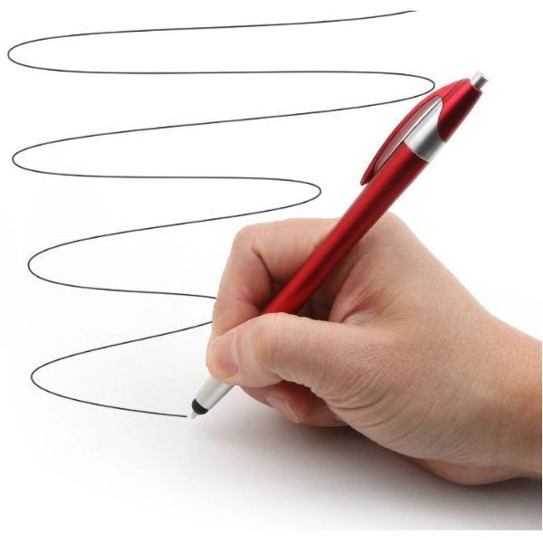 Metallic Ballpoint Pen with Integrated Soft Stylus Tip