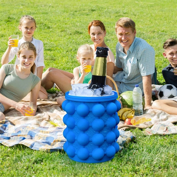 Silicone Ice Cube Maker Bucket with Lid