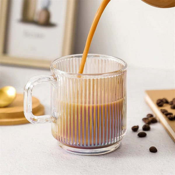 Iridescent Glass Coffee Mug With Lid