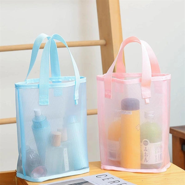 Portable Toiletry Bag Mesh Makeup Pouch Cosmetic Handbag