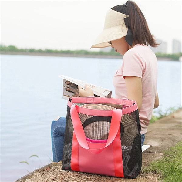Multifunction Travel Mesh Beach Tote Bag Swimming Handbag