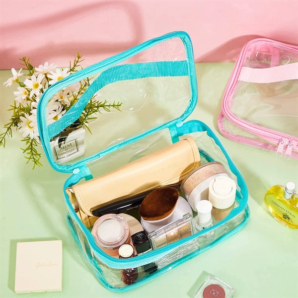 PVC Clear Makeup Bags with Zipper and Handle Waterproof