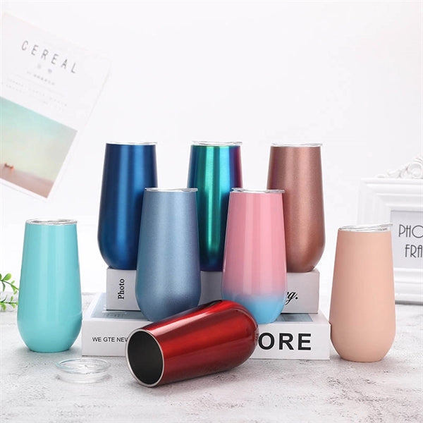 6oz Double Walled Stainless Steel Wine Tumbler