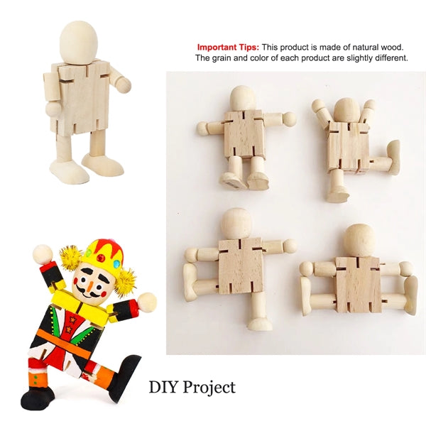 Mini Cute Wood Robot for DIY Projects