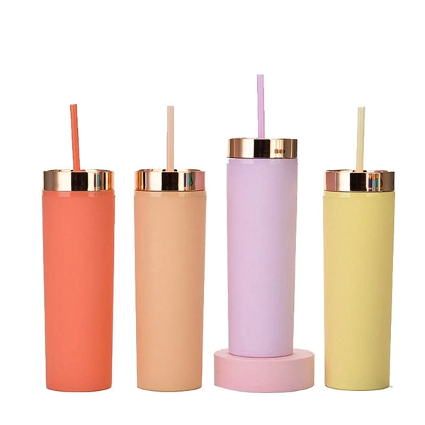 16oz Skinny Tumbler With Gold Lid