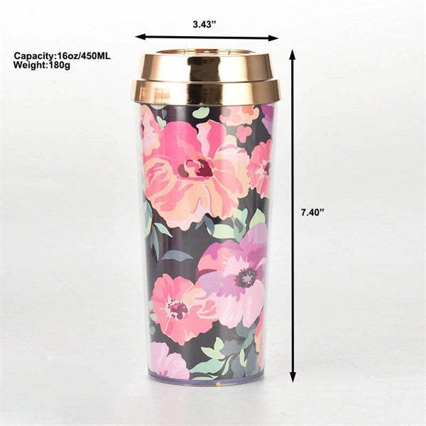 Double Layer Plastic Coffee Cup
