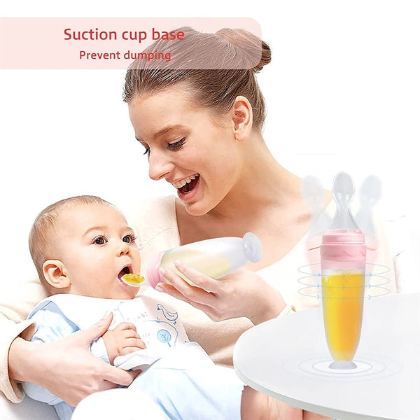 Silicone Squeeze Feeding Bottle Spoon