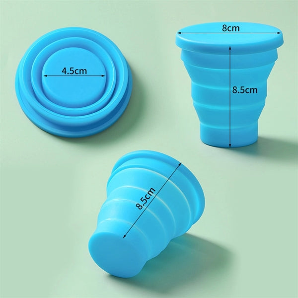Folding silicone water cup with lid
