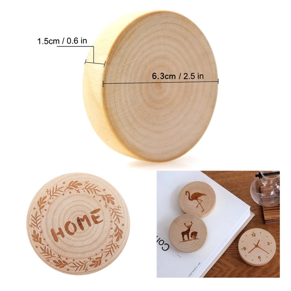 2 in 1 Wood Round Fridge Magnet w/ Bottle Opener