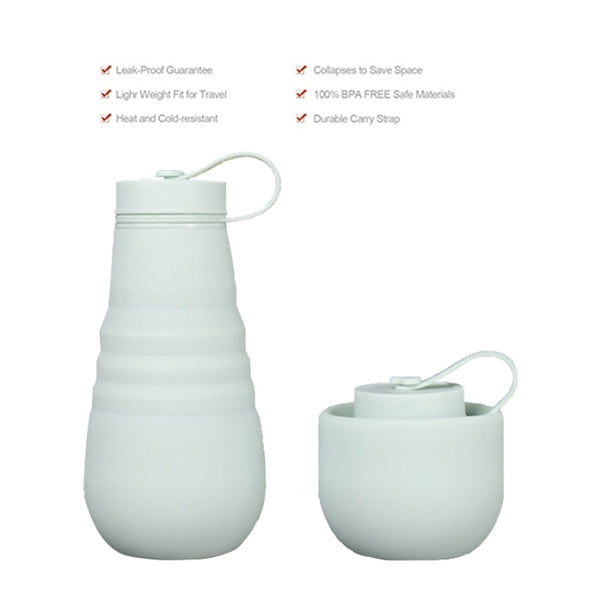 17OZ Outdooor Collapsible Sport Silicone Water Bottle