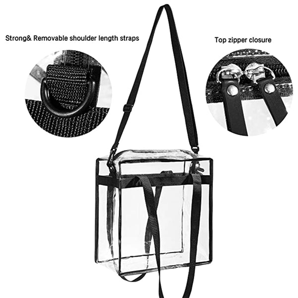 Clear bags Stadium Approved Clear Tote Bag with Zipper