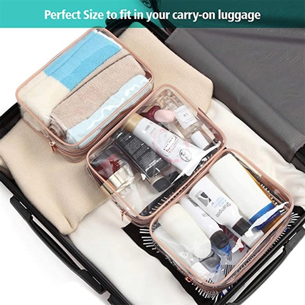Travel Approved Toiletry Makeup Cosmetic Bag On Airport