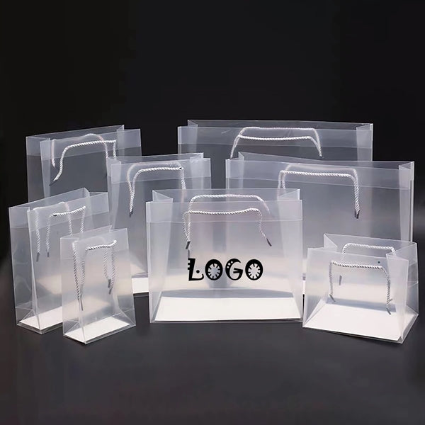 Large Transparent Frosted PP Gift Tote Bag