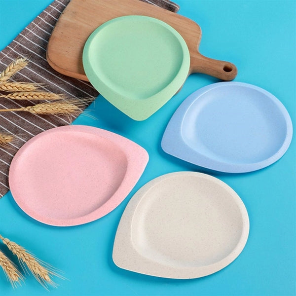 Tear Drop Lightweight Wheat Straw Plates Set (4 Pieces)
