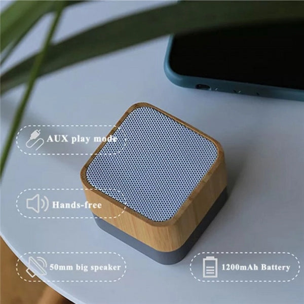 Mini Bamboo Square Portable Speaker