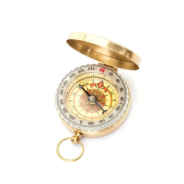 Vintage Solid Brass Flip-Open Luminous Compass Survival Gear