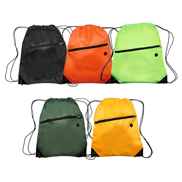 Polyester Drawstring Backpack with Pocket