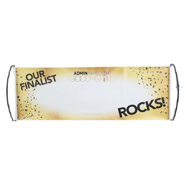 9.5"X27.5" Cheering Retractable Hand Roll Banners