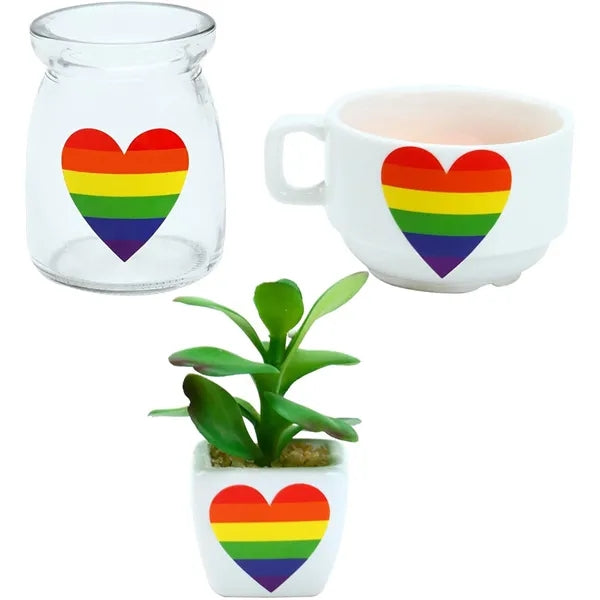 Rainbow Heart Stickers Roll