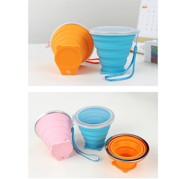 9oz Portable Foldable Leakproof Silicone Cups Camping Mug