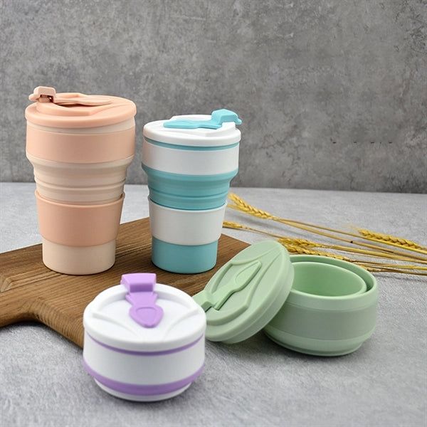 17oz Portable Foldable Leakproof Camping Cups Silicone Mug