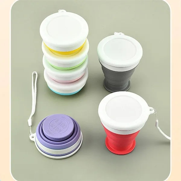 12oz Portable Silicone Collapsible Travel Cup Camping Mug