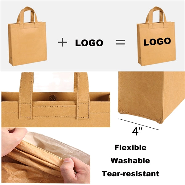 Washable Thickened Kraft Paper Tote Bag