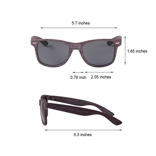 Vintage Imitation Wood Grain Sunglasses