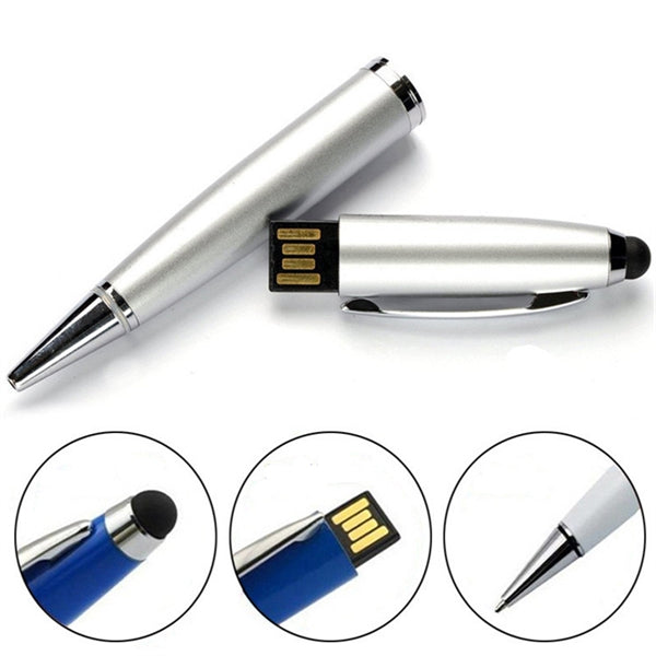 Versatile Portable USB Flash Drive Metal Pen Stylus - 64MB