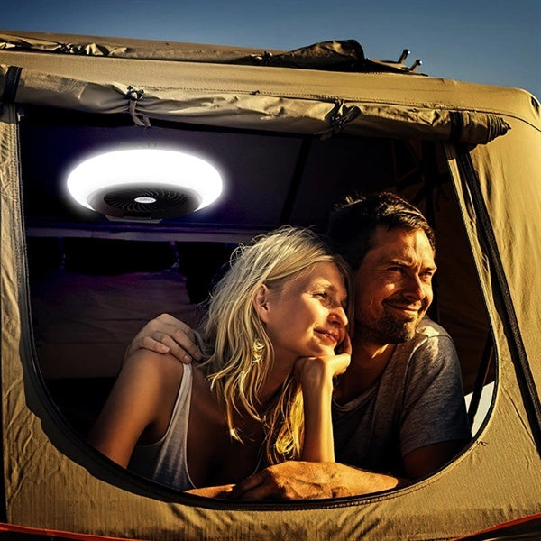 Rechargeable Camping Hanging Fan with LED Lights