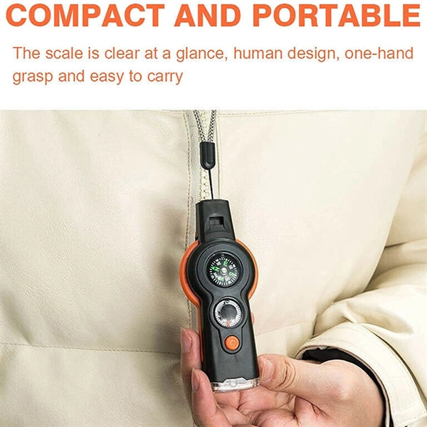 7 In 1 Multi-function Outdoor Survival Whistle Compass