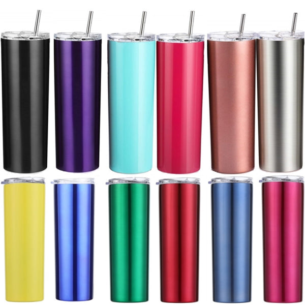 Skinny Tumbler with Lid and Straw