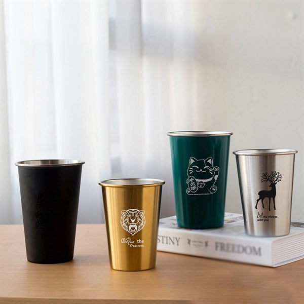 16oz Unbreakable Stainless Steel Pint Cups