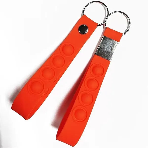Silicone Wristband Pop Keychain