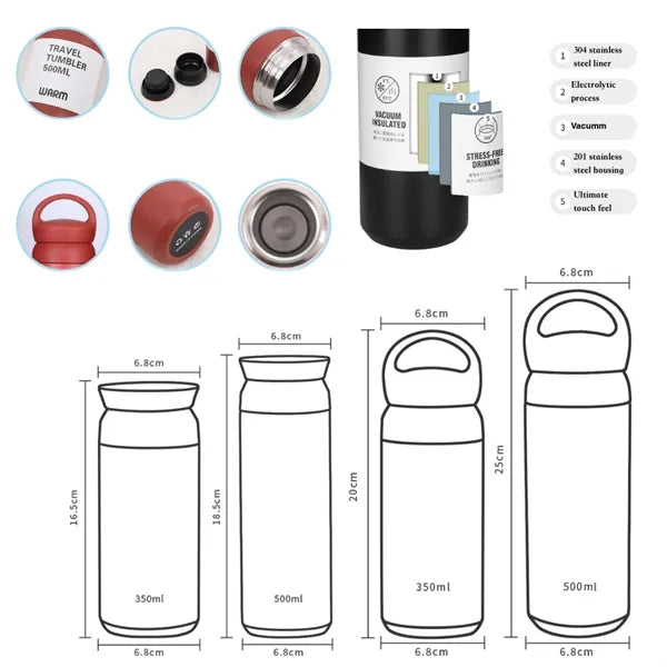 Vacumm Water Bottle - 12-17 Oz,Hot Cold Double Walled