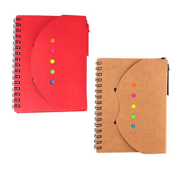 Kraft Paper Cover Notebook with Pen Sticker