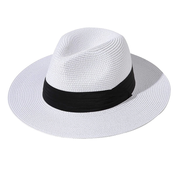 Wide Brim Straw Panama Roll Up Hat