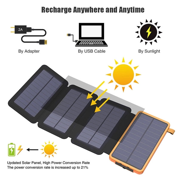 16000mAh Portable Solar Power Bank