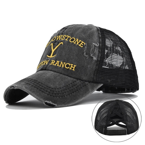 Baseball hat with ponytail hole